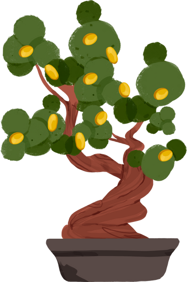 Bonsai money tree PNG、SVG