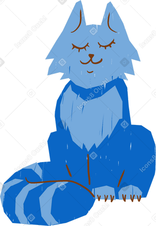 blue cat PNG, SVG