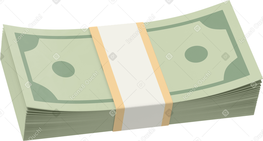 3D wad of money PNG, SVG
