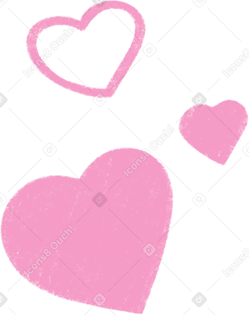 pink hearts Illustration in PNG, SVG
