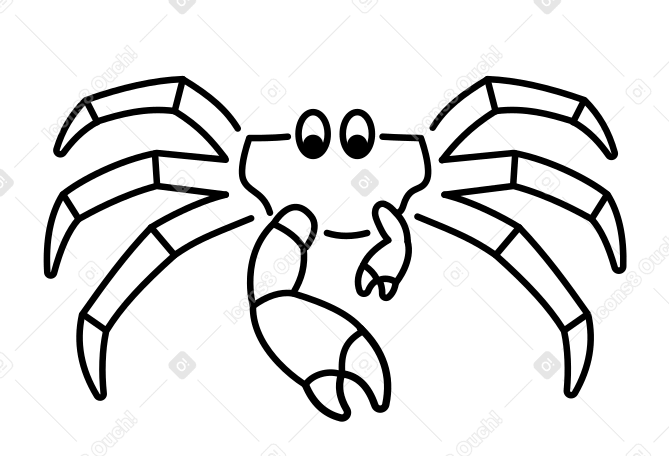 crab Illustration in PNG, SVG