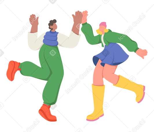 people giving each other a high five PNG, SVG