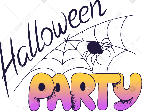 halloween party with spider PNG, SVG