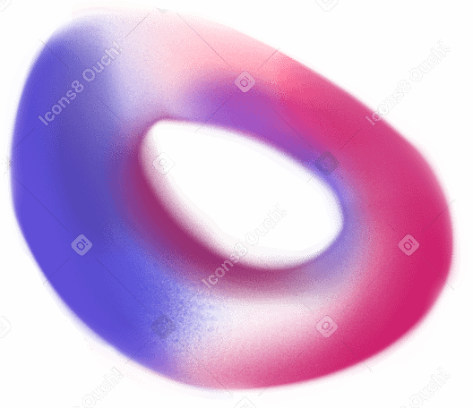 粉色和蓝色椭圆形 3d 圆环形状 PNG, SVG