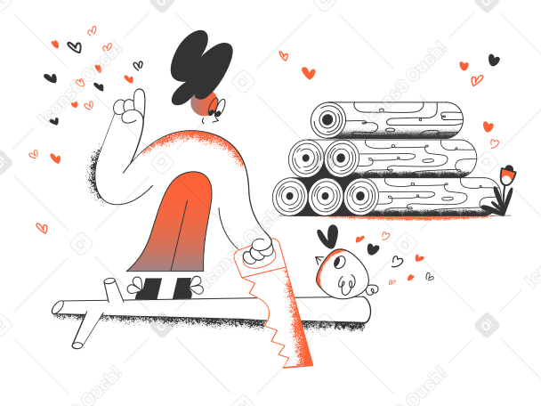 Chopping wood Illustration in PNG, SVG