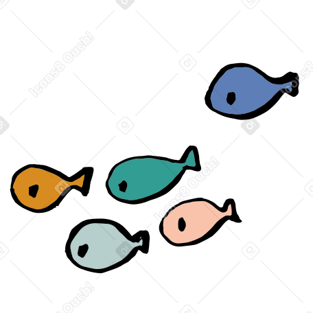 flock of fish PNG, SVG