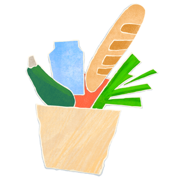 Kraft bag with farm products PNG, SVG