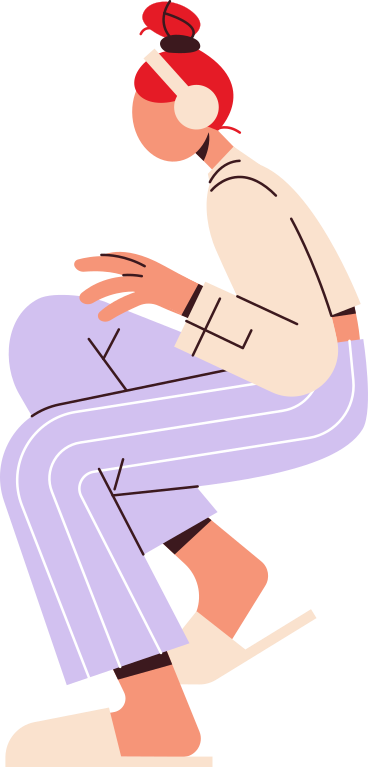 sitting young woman in slippers PNG, SVG