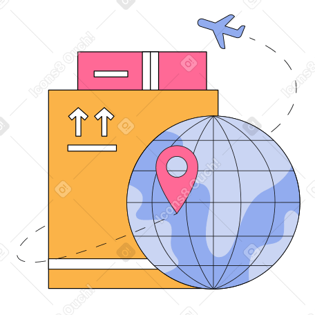 Worldwide shipping Illustration in PNG, SVG