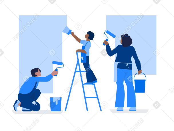 Illustration Murs de peinture en famille aux formats PNG, SVG