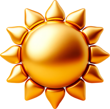 Золотое солнце в PNG, SVG