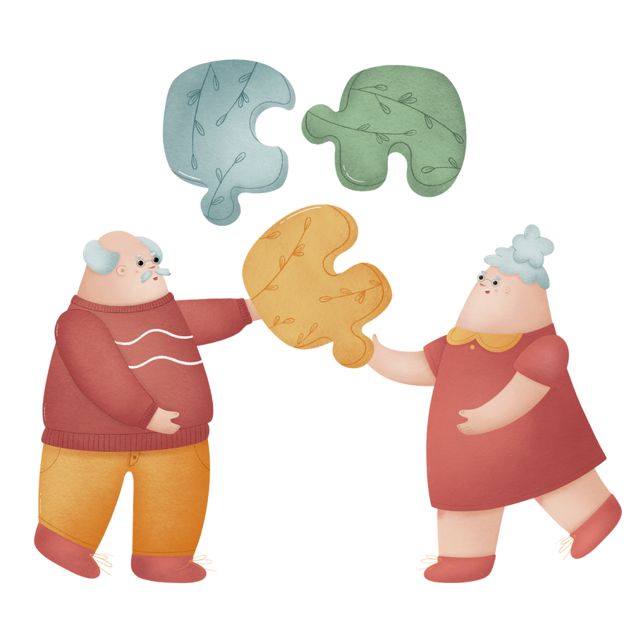 Teamwork concept business people with puzzle Illustration in PNG, SVG