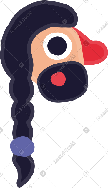 Woman with braid PNG, SVG