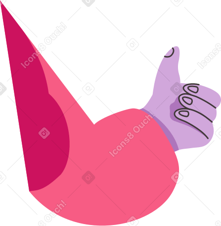 purple hand in pink hoodie Illustration in PNG, SVG