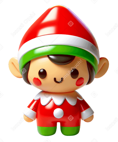 3D Weihnachtself PNG, SVG