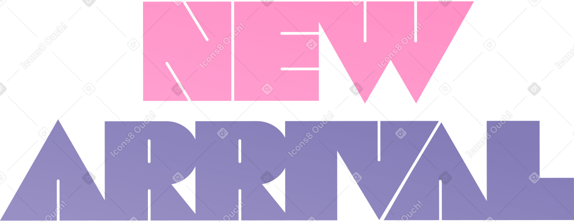 lettering new arrival text PNG, SVG