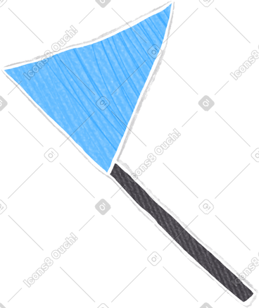 Blue flag on a stick PNG, SVG