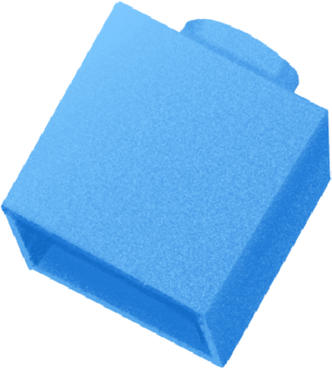 blue lego brick in perspective PNG, SVG