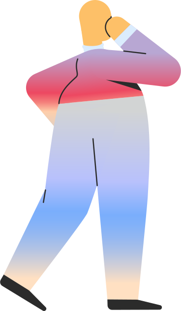 chubby adult standing back PNG, SVG