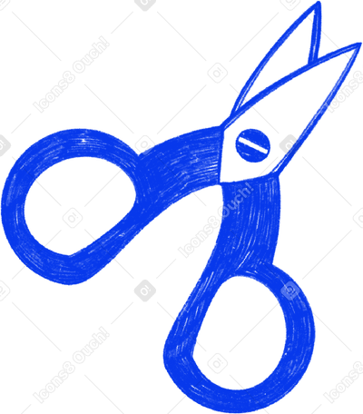 blue scissors open Illustration in PNG, SVG