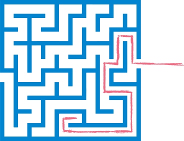 Red path maze PNG, SVG