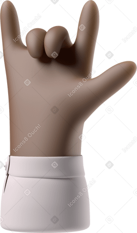 3D Black skin hand showing love you sign PNG, SVG
