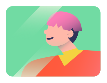 Man nods his head and speaks animated illustration in GIF, Lottie (JSON), AE