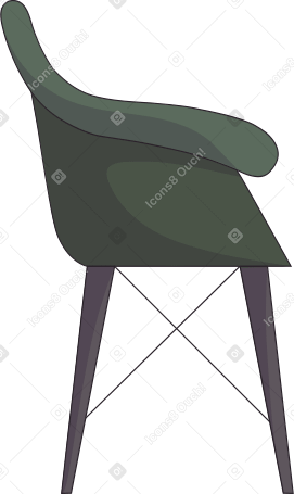 wooden armchair with soft back Illustration in PNG, SVG