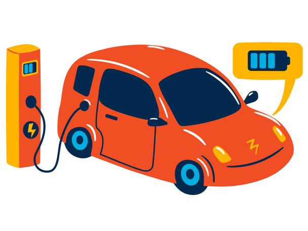Electric car service Illustration in PNG, SVG