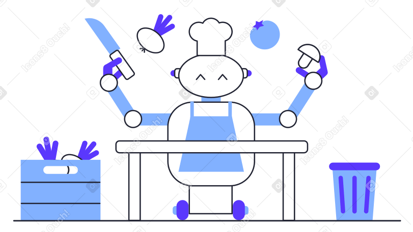 Robo-cook Illustration in PNG, SVG