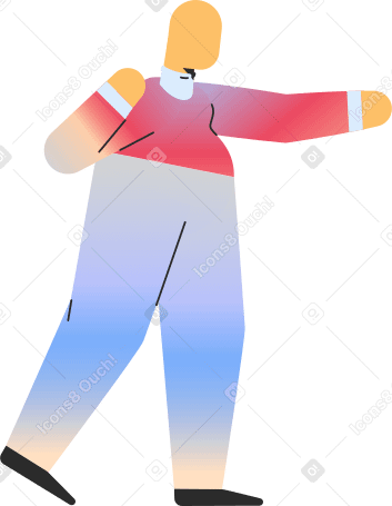 chubby adult pointing Illustration in PNG, SVG