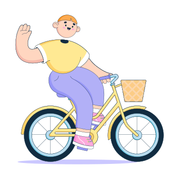 Mann fährt fahrrad und winkt PNG, SVG