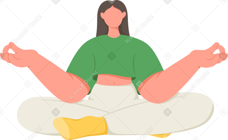 mujer en posición de loto PNG, SVG