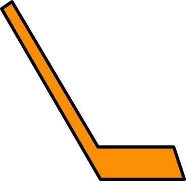 orange hockey stick PNG, SVG