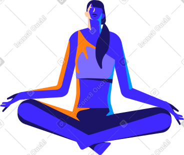 Woman is sitting in the lotus position PNG, SVG