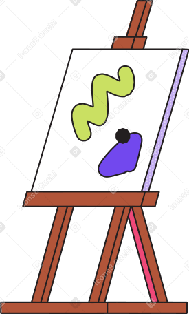 easel with a painting by the artist Illustration in PNG, SVG