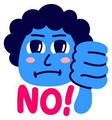 Lettering sticker no! animated illustration in GIF, Lottie (JSON), AE