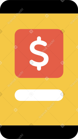 phone with dollar icon PNG, SVG