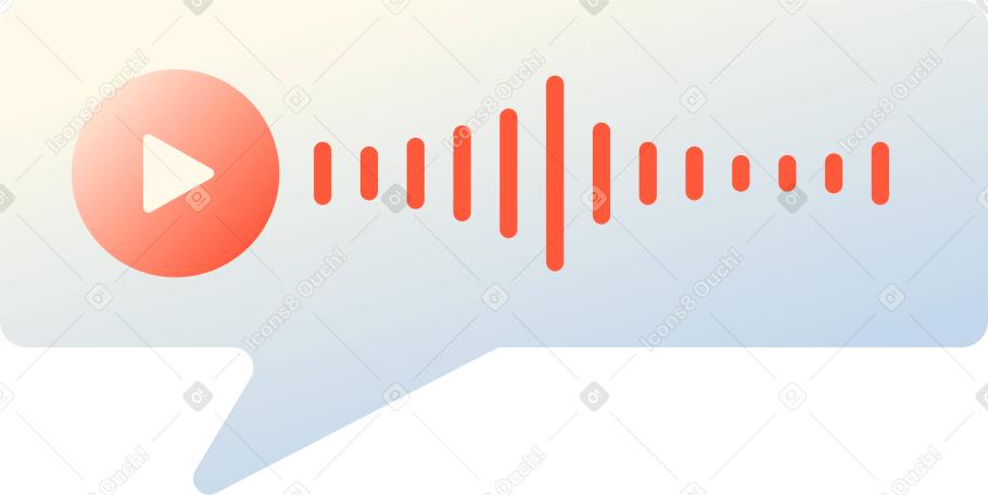 speech bubble with play icon and waves Illustration in PNG, SVG