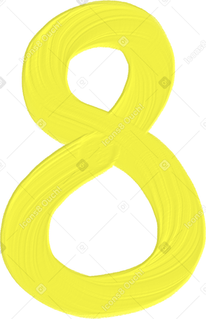 yellow number eight в PNG, SVG