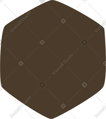 Brown hexagon PNG, SVG