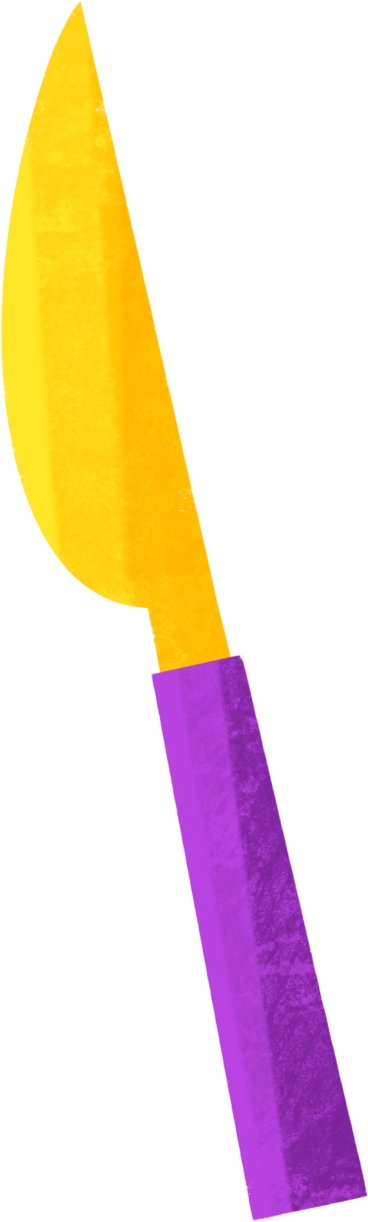 knife with purple handle PNG, SVG
