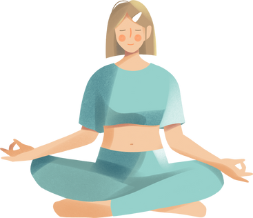 young blonde woman meditating PNG, SVG