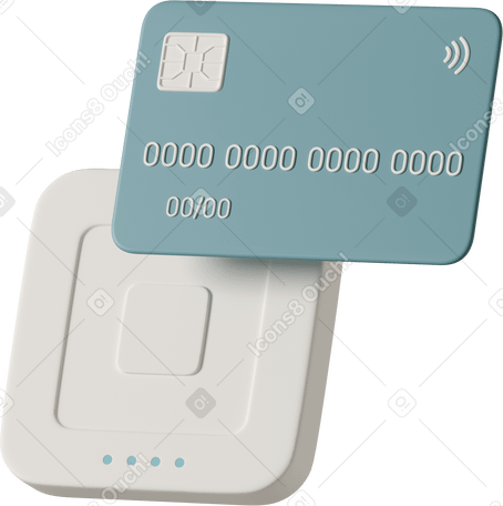 3D card payment Illustration in PNG, SVG