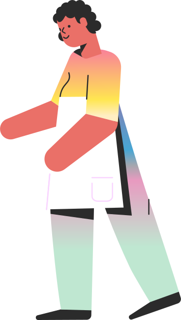 man artist with apron PNG, SVG