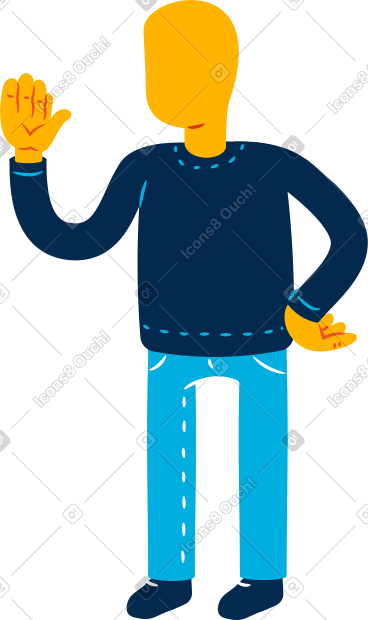 Waving man PNG, SVG