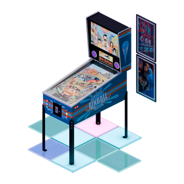 Isometric retro pinball game machine PNG, SVG