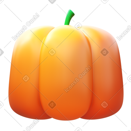 3D orange pumpkin PNG, SVG