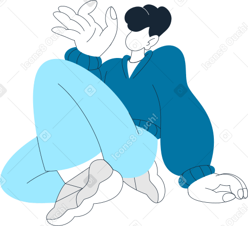 guy sitting and holding something near his face PNG, SVG