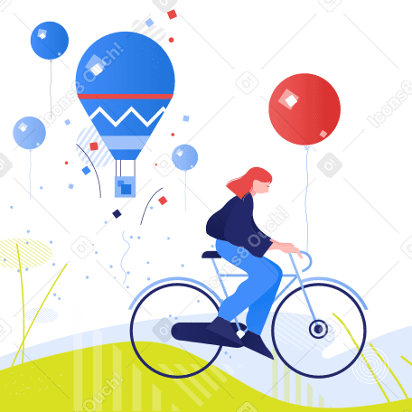 Journée internationale du vélo avec des ballons PNG, SVG